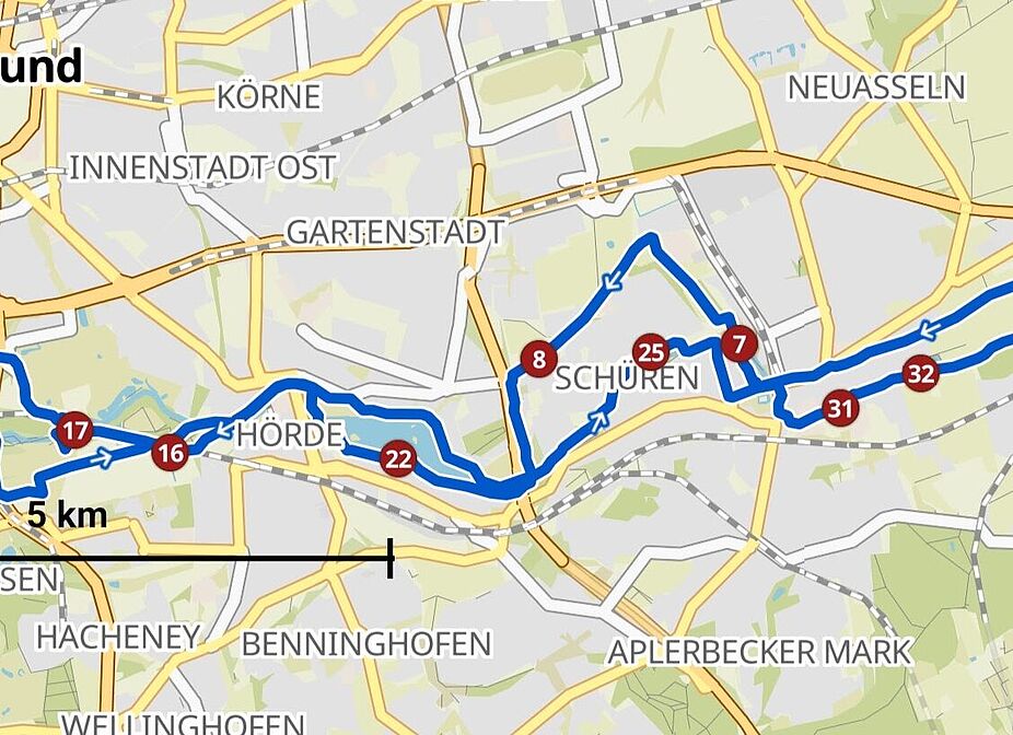 Tourverlauf 37 km Tourverlauf 37 km