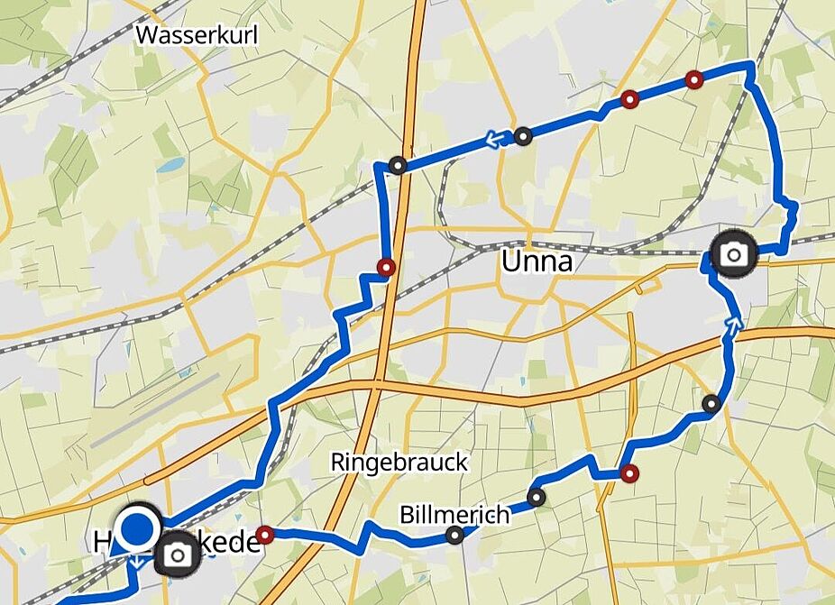 Tourenverlauf 34,3 km Tourenverlauf 34,3 km